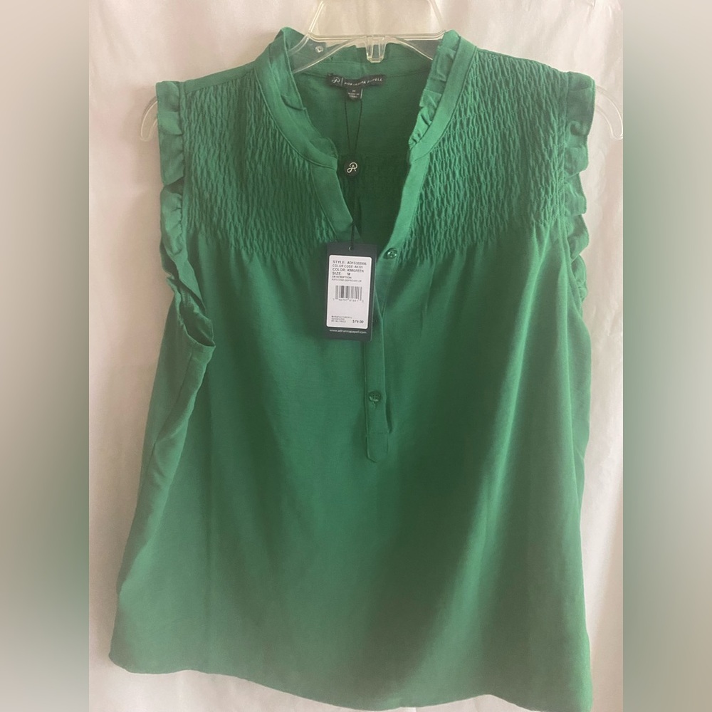 Adrianna Papell Green Sleeveless Blouse - SIZE M - BRAND NEW - NEVER WORN - NWT